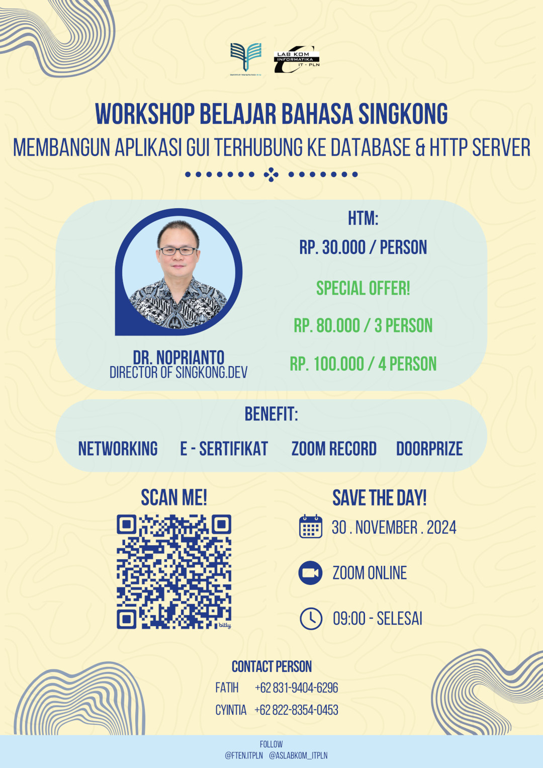 Institut Teknologi PLN: Membangun aplikasi GUI yang terhubung ke sistem database relasional dan HTTP server dengan bahasa pemrograman Singkong